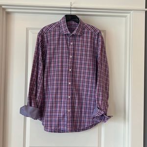 Bugatchi plaid men’s shirt size L